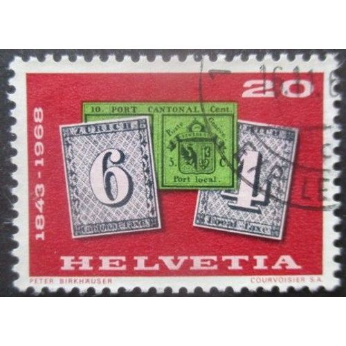 Suisse N°812 Timbre Sur Timbre Oblitéré
