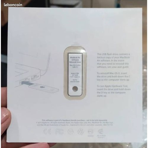 Lecteur De Réinstallation Du Logiciel Macbook Air Mac Os X V10.6 Ilife 11 Modèle A1384