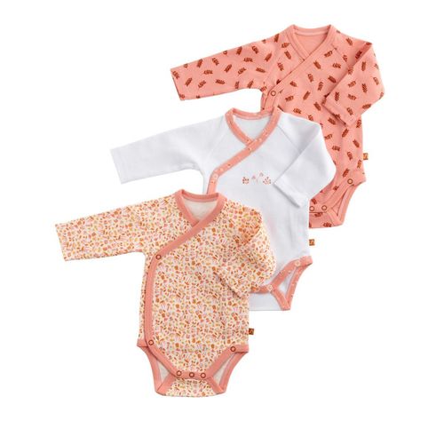 Bodies Bébé Lot De 3 - Esmee Rose/Blanc