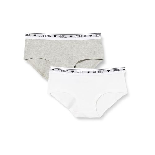 Lot De 2 Shortys Coton Ultra Doux Blanc-Gris Chiné