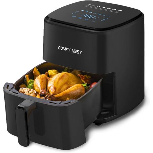 Friteuse À Air Chaud 5L Avec Écran Digital 1400W, Technologie Rapid Air, 10 Programmes Prédéfinis, Contrôle De Température 80-200°C, Noir, Cuisine Saine Et Pratique, Air Fryer[AIR625127]