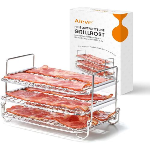 Grille Pour Friteuse À Air Chaud, Compatible Avec Ninja Foodi Af400Eu 9,5 L, Multifonctionnel, Empilable, Accessoires Pour Air Fryer[AIR625264]