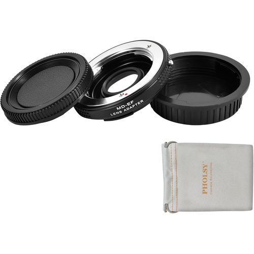 Bague D'Adaptation Mise Au Point Manuelle, Verre Optique Et Capuchon, Compatible Avec Objectifs Minolta Md Mc Mount Et Appareil Photo Canon Eos Ef-Mount, Minolta Vers Eos, Md Vers [GOP6253014]