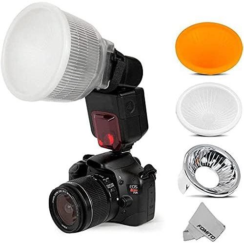 Cloud Lambency Diffuseur De Flash Universel + Lot De 3 Housses, Blanc, Argent Et Orange Pour Flash Speedlite[GOP6252402]