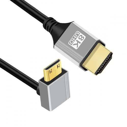 Câble Mini Hdmi 2.1 Ultra Fin Coudé À 90 Degrés Hdtv 8K 4K Cordon Ultra Flexible Ultra Fin Type-A Vers Type-C Pour Caméra Hdtv 50 Cm[GOP6253357]