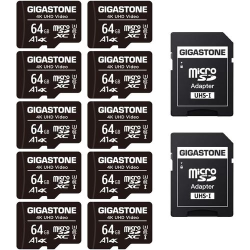 Carte Mémoire 64 Go Lot De 10 Cartes, Compatible Avec Gopro Drone Caméra Tablette Samsung Sony, Haute Vitesse Pour 4k Uhd Vidéo, A1 U3 C10 Carte Micro Sdxc Avec Mini Étui Et Adapta[Gop6253494]-Old Jamaica Ginger Beer