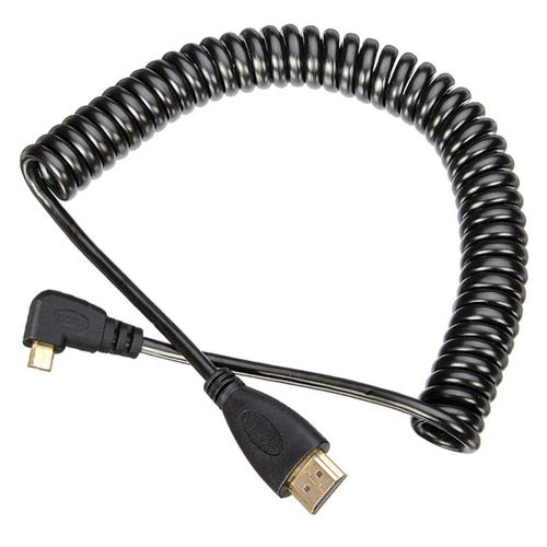 Câble Extensible Micro Hdmi Vers Hdmi Mâle Hdtv Pour Téléphone Portable, Tablette Et Appareil Photo Coudé À 90 Degrés Droit Noir (Angle Droit, Noir)[GOP6253344]