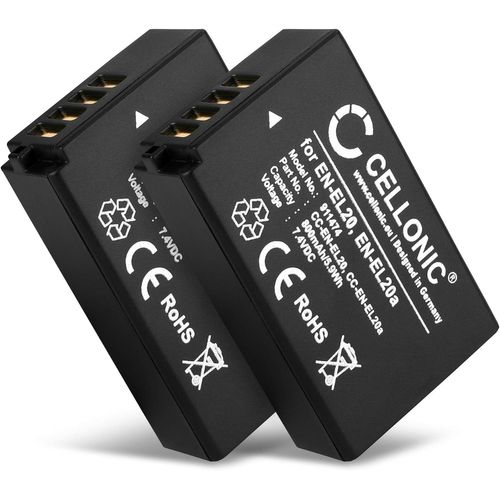 Batterie Pour Caméra Compatible Avec Nikon Coolpix P1000, P950, En-El20A, En-El20 (7.4V, 800Mah) 2 Pièces[GOP6255495]