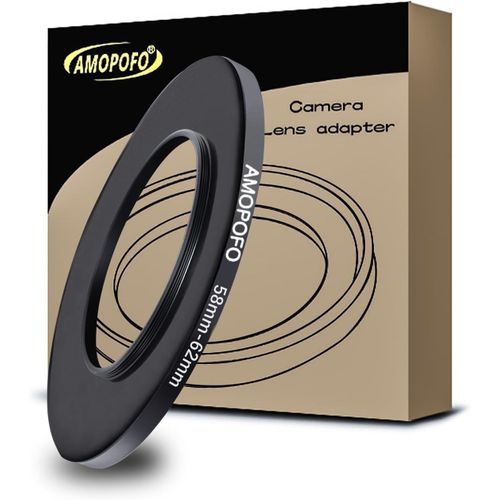 Anneau De Filtre Pour Appareil Photo 58 Mm-62 Mm, Bague De 58 Mm À 62 Mm, Fabriqué En Aluminium Usiné Cnc Avec Finition Galvanisée Noire Mate. Pour Filtres Uv, Nd, Cpl De 62 Mm.[GOP6255917]