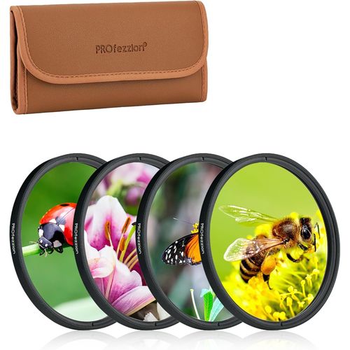 Kit De Filtre Pour Objectif Macro 55 Mm, (+2, 4, 8, 10) Avec Pochette De Filtre Pour Sony A6500 A6400 Avec E 18-135 Mm F/3.5-5.6 Oss Objectif Fleurs Insectes Photographie[GOP6256383]