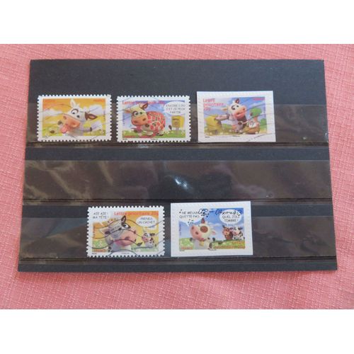 Lot De 5 Timbres Oblitérés Autoadhésifs "Sourires" - 2007