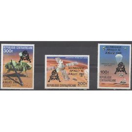Centrafrique Timbres Espace Opération Viking Sur Mars ,1979 , Surchargés
