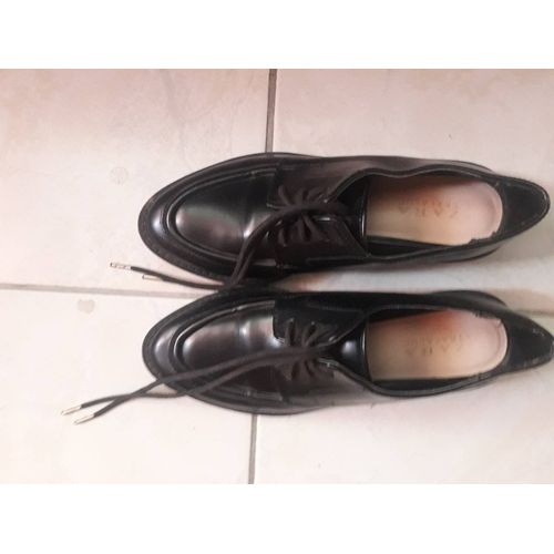 Chaussures Zara Noires En Cuir ( Taille 36 Pour Femme )
