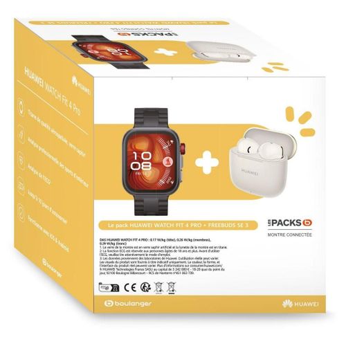 Montre Connectée Huawei Pack Fit 4pro Noir + Freebuds Se3 Beige