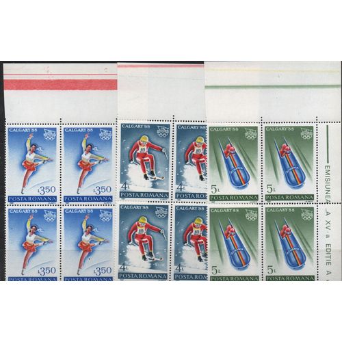 Roumanie Timbres Jeux Olympiques De Calgary 1988