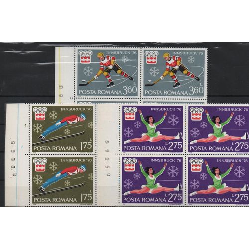 Roumanie Timbres Jeux Olympiques D' Innsbruck 1976
