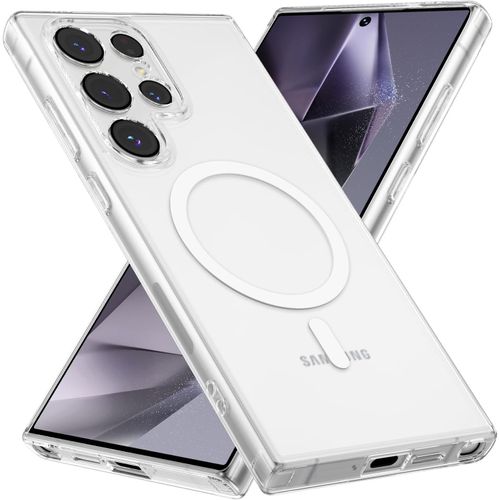 Coque Magnétique Pour Samsung Galaxy S24 Ultra 5g , Compatible Avec Magsafe, Dos Anti Rayures, Transparent - Hqselection®