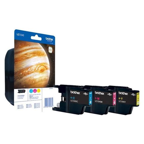 Brother LC1240 - Pack de 3 - jaune, cyan, magenta - original - blister - cartouche d'encre - pour Brother DCP-J525, J725, J925, MFC-J430, J5910, J625, J6510, J6710, J6910, J825