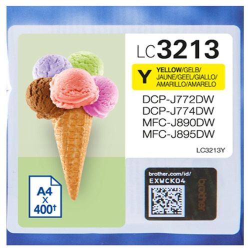 Brother LC3213Y - Jaune - original - cartouche d'encre - pour Brother DCP-J572, DCP-J772, DCP-J774, MFC-J890, MFC-J895
