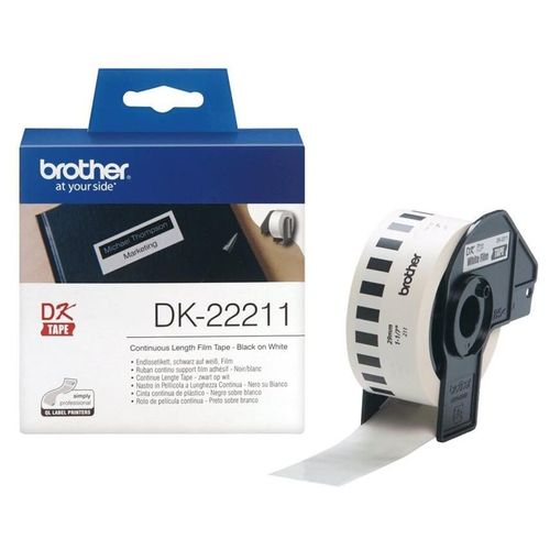 Brother DK-22211 - Blanc - Rouleau (2,9 cm x 15,2 m) étiquettes - pour Brother QL-1050, 1060, 1110, 500, 550, 560, 570, 580, 600, 650, 700, 710, 720, 820