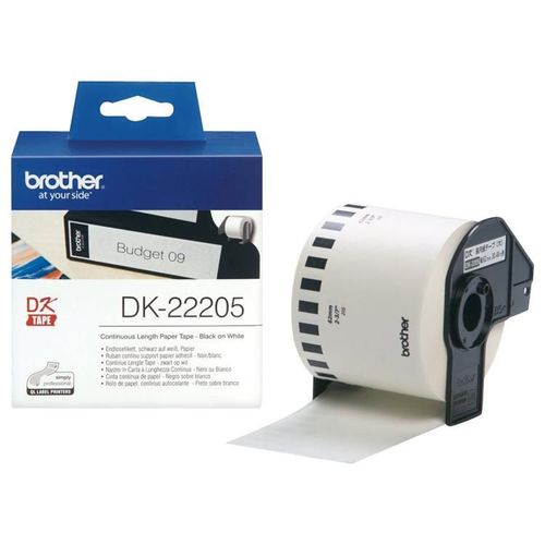 Brother DK-22205 - Noir sur blanc - Rouleau (6,2 cm x 30,5 m) papier thermique - pour Brother QL-1050, 1060, 1110, 500, 550, 560, 570, 580, 600, 650, 700, 710, 720, 820