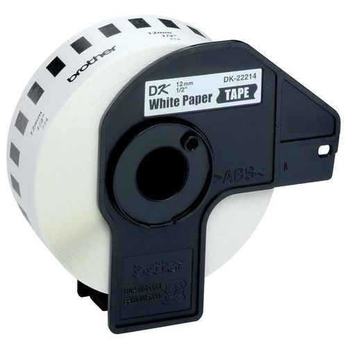 Brother DK-22214 - Blanc - rouleau (1,2 cm x 30,5 m) papier thermique - pour Brother QL-1050, 1060, 1110, 500, 550, 560, 570, 580, 600, 650, 700, 710, 720, 820