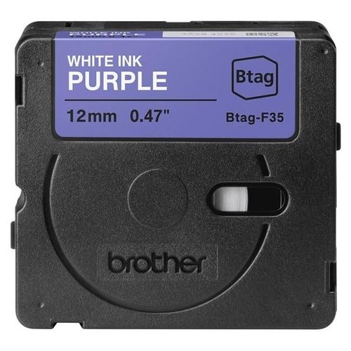 Brother BTAG-F35 - Blanc sur violet - Rouleau (1,2 cm x 4 m) 1 cassette(s) boîte de suspension - bande d'étiquettes