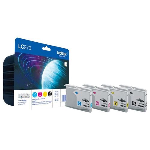 Brother LC970 Value Pack - Pack de 4 - noir, jaune, cyan, magenta - original - cartouche d'encre - pour Brother DCP-135C, DCP-150C, DCP-153C, MFC-235C, MFC-260C