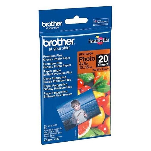 Brother BP - Brillant - 100 x 150 mm 20 feuille(s) papier photo - pour Brother DCP-J1140, J1200, J1800, MFC-J1010, J1012, J2340, J3540, J3940, J4335, J5340