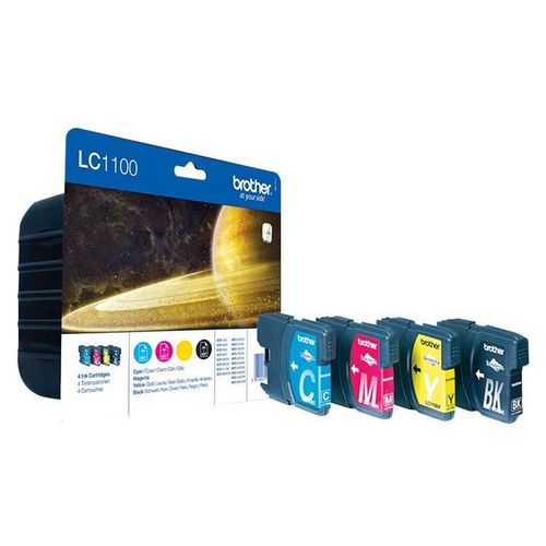 Brother LC1100 Value Pack - Pack de 4 - noir, jaune, cyan, magenta - original - blister - cartouche d'encre - pour Brother DCP-185, 385, 395, J715, MFC-490, 5490, 5890, 5895, 6890, 790, 795, 990...