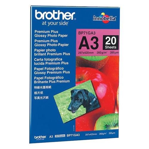 Brother Innobella Premium Plus BP71GA3 - Brillant - A3 (297 x 420 mm) - 260 g/m² - 20 feuille(s) papier photo - pour Brother HL-J6000, MFC-J2340, J3540, J3940, J5630, J6580, J6583, J6983, J6995...