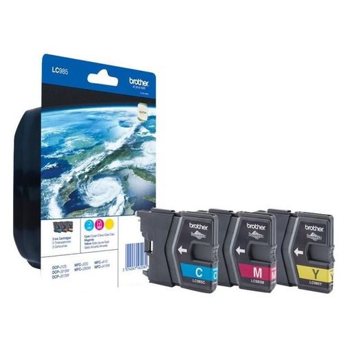 Brother LC985 Rainbow Pack - Pack de 3 - jaune, cyan, magenta - original - blister - cartouche d'encre - pour Brother DCP-J125, DCP-J140, DCP-J315, DCP-J515, MFC-J220, MFC-J265, MFC-J410...