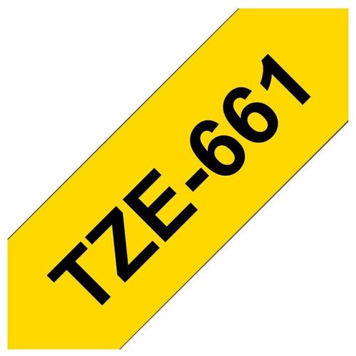 Brother TZe-661 - Adhésif standard - noir sur jaune - Rouleau (3,6 cm x 8 m) 1 cassette(s) ruban laminé - pour P-Touch PT-3600, 530, 550, 9200, 9400, 9500, 9600, 9700, 9800, D800, E800, P900...