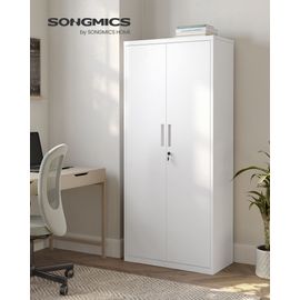 Meuble de Rangement Bureau, en Acier, Placard, avec 5 Étagères,