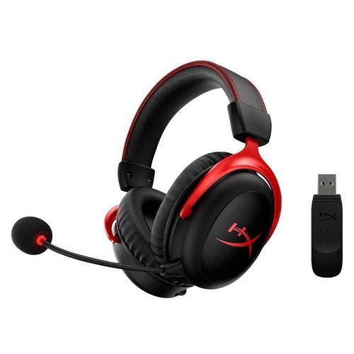 HyperX Cloud II Gaming - Micro-casque - canal 7.1 - circum-aural - 2,4 GHz - sans fil - noir, rouge - pour Victus by HP Laptop 15, 16; Laptop 14, 15, 17; Pavilion x360 Laptop; Pro 290 G9