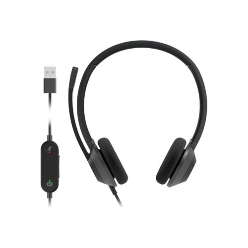 Cisco Headset 322 - Micro-casque - sur-oreille - filaire - USB-A - noir de charbon