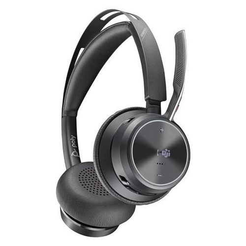 Poly Voyager Focus 2-M - Micro-casque - sur-oreille - Bluetooth - sans fil, filaire - Suppresseur de bruit actif - USB-C - noir - Certifié pour Microsoft Teams