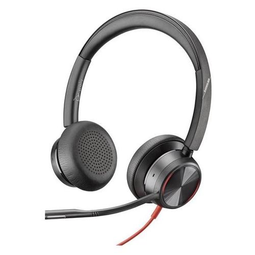 Poly Blackwire 8225 - Blackwire 8200 series - micro-casque - sur-oreille - filaire - Suppresseur de bruit actif - USB-C - noir - certifié Zoom, certifié UC