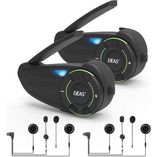 Kyaoayo-Q8 Mesh 3.0 Système De Communication D'interphone De Groupe, Intercom Bluetooth 5.1 Pour Casque De Moto Avec Réduction Du Bruit Cvc Et Partage De Musique Pour 6 Motocycliste (Paquet De 2)