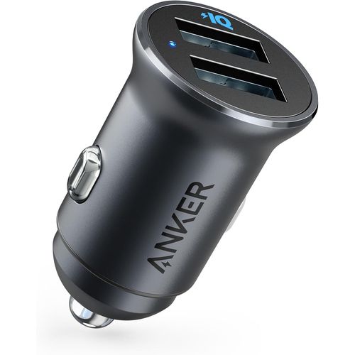 Kyaoayo-Chargeur Allume Cigare Powerdrive 2 Alloy - Chargeur Voiture Avec 2 Ports Usb 24w 4.8a En Métal Avec Led Bleue, Pour Iphone Xr/Xs/ /X/8/7/Plus, Ipad Pro/Air 2/Mini, Galaxy, Lg, Htc Et Autres