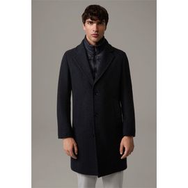 Manteau En Laine Mélangée Baronz, Bleu Marine Chiné