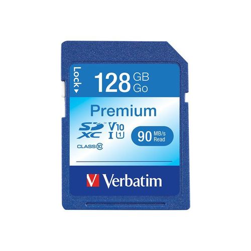 Verbatim Premium - Carte mémoire flash - 128 Go - UHS Class 1 / Class10 - 600x - SDXC UHS-I