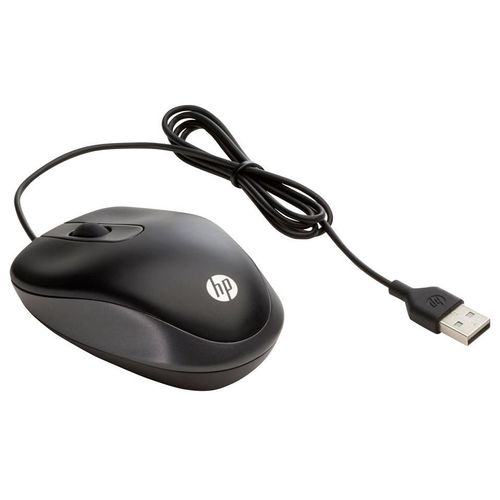 HP Travel - Souris - droitiers et gauchers - optique - 2 boutons - filaire - USB