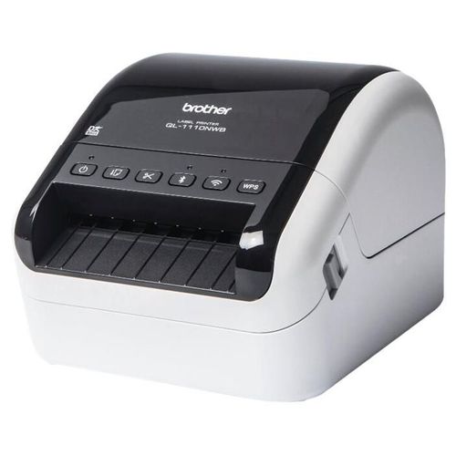 Brother QL-1110NWBc - Imprimante d'étiquettes - thermique direct - Rouleau (10,36 cm) - 300 x 300 ppp - jusqu'à 110 mm/sec - USB 2.0, Bluetooth 5.2, LAN, Wi-Fi(n) - outil de coupe - noir...