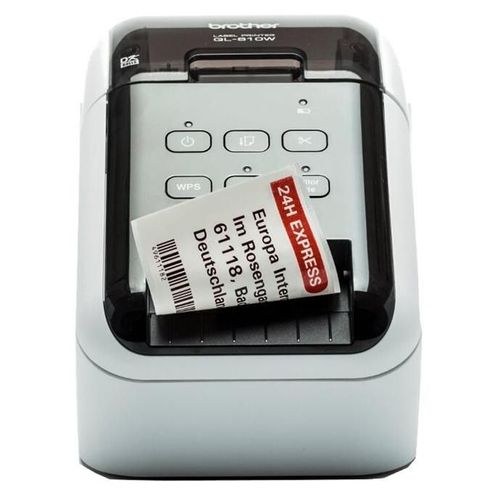 Brother QL-810Wc - Imprimante d'étiquettes - deux couleurs (monochrome) - thermique direct - rouleau (6,2 cm) - 300 x 600 ppp - jusqu'à 110 étiquettes/minute - USB 2.0, Wi-Fi(n) - outil de coupe...