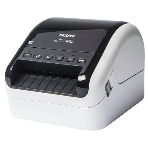 Brother QL-1110NWB - Imprimante d'étiquettes - thermique direct - Rouleau (10,36 cm) - 300 x 300 ppp - jusqu'à 110 mm/sec - USB 2.0, LAN, Wi-Fi(n), Bluetooth 2.1 EDR - outil de coupe