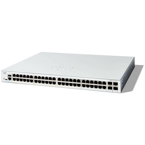 Cisco Catalyst 1300-48T-4G - Commutateur - C3 - Géré - 48 x 10/100/1000Base-T + 4 x 1 Gigabit SFP - Montable sur rack