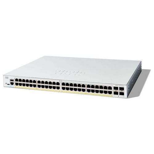 Cisco Catalyst 1300-48FP-4G - Commutateur - C3 - Géré - 48 x 10/100/1000 (PoE+) + 4 x Gigabit SFP - Montable sur rack - PoE+ (740 W)