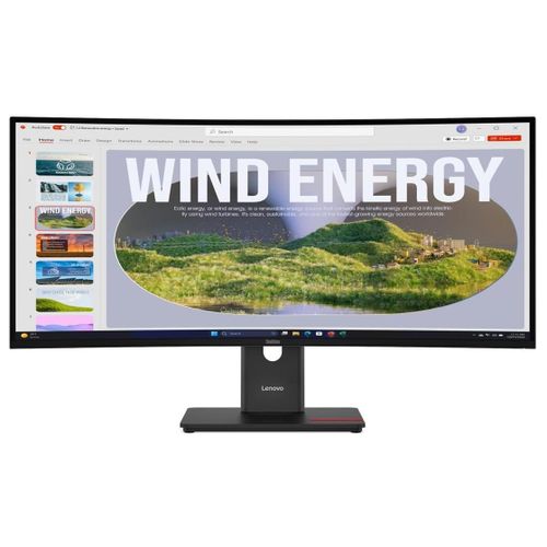 Lenovo ThinkVision T34WD-40 - Écran LED - incurvé - 34" - 3440 x 1440 UWQHD @ 120 Hz - VA - 300 cd/m² - 3000:1 - HDR10 - 4 ms - HDMI, DisplayPort, USB-C - noir eclipse