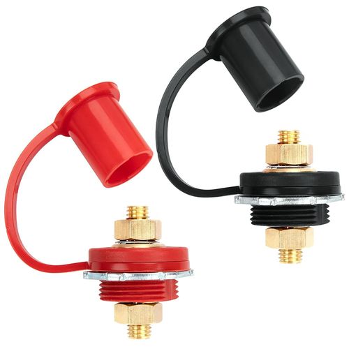 Kyaoayo-Borne De Chargeur De Batterie M10 Cosse Batterie Voiture 250 A Connecteur Batterie À Double Borne Adaptateur À Distance Pour Camion Vr Bateau 2 Pièces